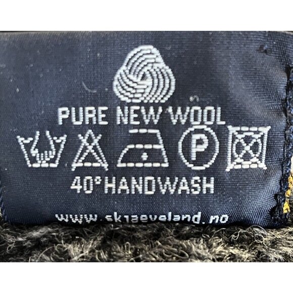 Skjaeveland Of Norway Women's Small Pure New Wool Sweater Charcoal Gray Red - Picture 7 of 7